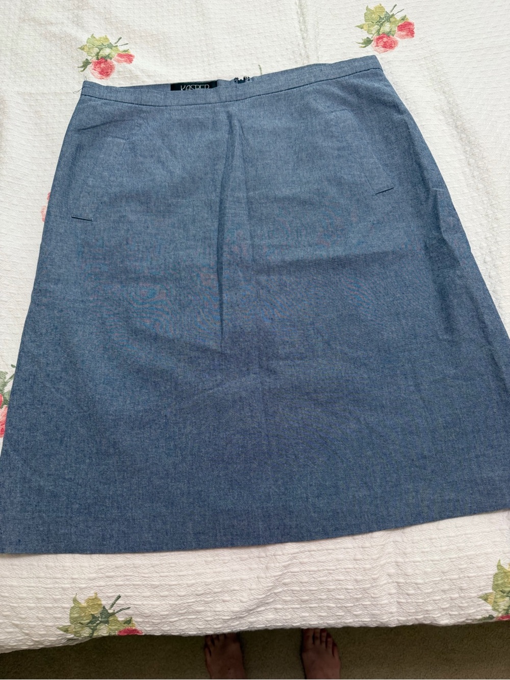 Kasper Blue A-Line Skirt